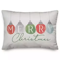 New Kirklands Home Merry Christmas Watercolor Ornaments Pillow