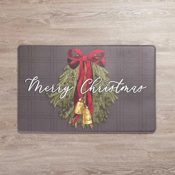 Kirklands Home Merry Christmas Wreath Kitchen Mat