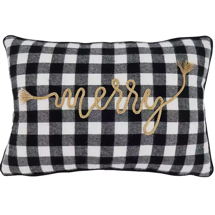 Online Kirklands Home Merry Gingham Felt Lumbar Pillow