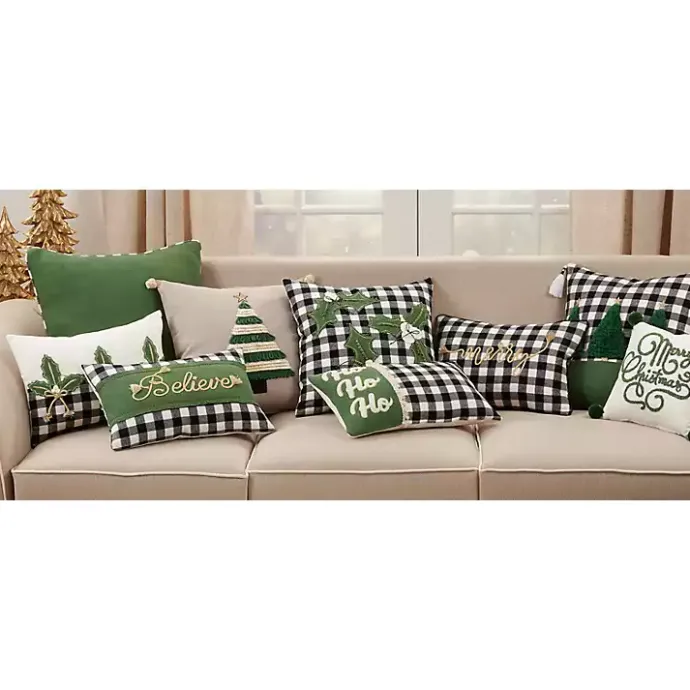 Online Kirklands Home Merry Gingham Felt Lumbar Pillow