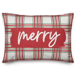 Kirklands Home Merry Plaid Lumbar Pillow