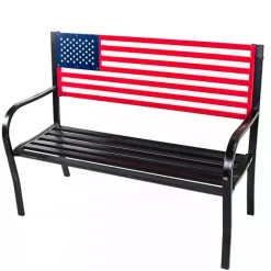 Kirklands Home Metal American Flag Bench