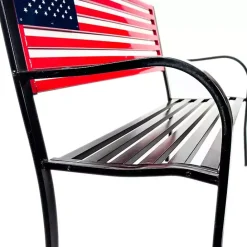 Kirklands Home Metal American Flag Bench