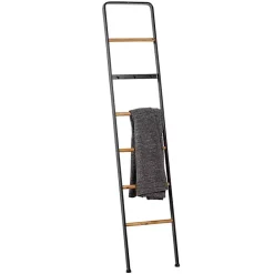 Hot Kirklands Home Metal and Fir Wood Leaning Ladder with Hooks