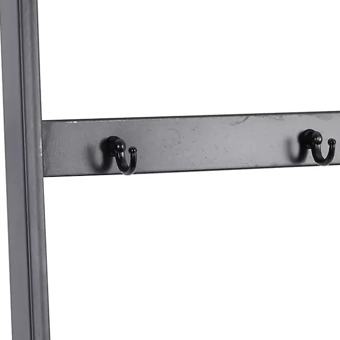 Hot Kirklands Home Metal and Fir Wood Leaning Ladder with Hooks