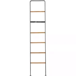 Hot Kirklands Home Metal and Fir Wood Leaning Ladder with Hooks
