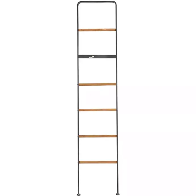 Hot Kirklands Home Metal and Fir Wood Leaning Ladder with Hooks