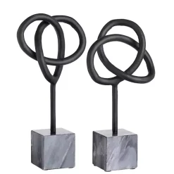 Outlet Kirklands Home Metal and Marble Abstract Sculptures, Set of 2