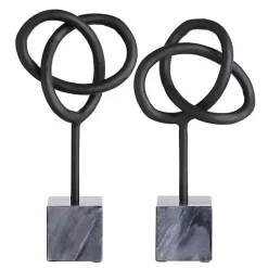 Outlet Kirklands Home Metal and Marble Abstract Sculptures, Set of 2