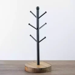 Outlet Kirklands Home Metal and Pine Wood Mug Tree