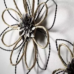 Sale Kirklands Home Metal and Twine Flower Wall Plaques, Set of 2