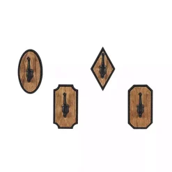 Discount Kirklands Home Metal and Wood Beaded Wall Hooks, Set of 4
