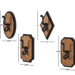 Discount Kirklands Home Metal and Wood Beaded Wall Hooks, Set of 4