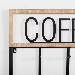 Outlet Kirklands Home Metal and Wood Coffee Bar Wall Hooks