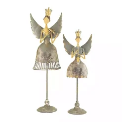 Hot Kirklands Home Metal Angels with Instruments, Set of 2
