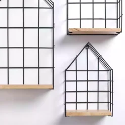 Best Kirklands Home Metal Grate House Wall Shelves, Set of 3