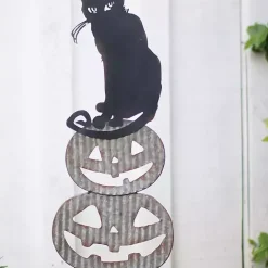 Clearance Kirklands Home Metal Jack O Lanterns and Cat Halloween Yard Stake