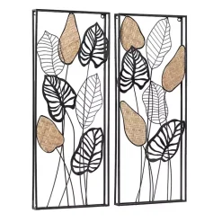 Best Kirklands Home Metal Palm Leaf Panel Wall Plaques, Set of 2