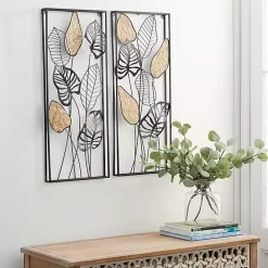 Best Kirklands Home Metal Palm Leaf Panel Wall Plaques, Set of 2