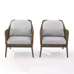 Sale Kirklands Home Metal Rope Outdoor Chairs with Cushions, Set of 2