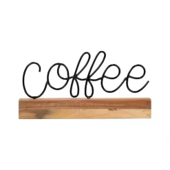 Hot Kirklands Home Metal Script Coffee Wood Block