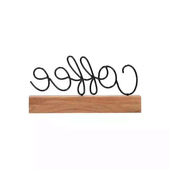 Hot Kirklands Home Metal Script Coffee Wood Block