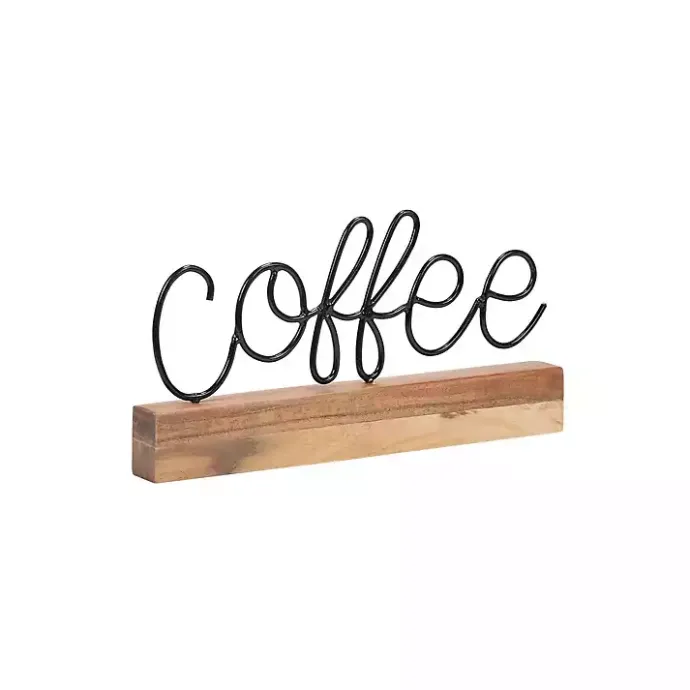 Hot Kirklands Home Metal Script Coffee Wood Block