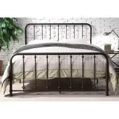 Kirklands Home Metal Slat Bronze Queen Platform Bed Brown