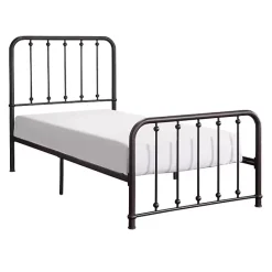 Kirklands Home Metal Slat Bronze Twin Platform Bed Black