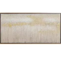 Sale Kirklands Home Metallic Abstract Field Framed Canvas Print Gold