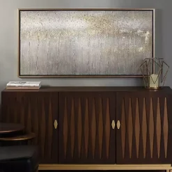 Sale Kirklands Home Metallic Abstract Field Framed Canvas Print Gold