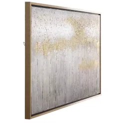 Sale Kirklands Home Metallic Abstract Field Framed Canvas Print Gold