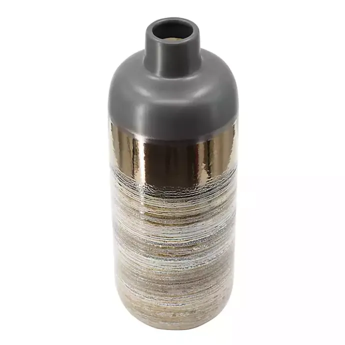 Discount Kirklands Home Metallic Gold and Gray Vase