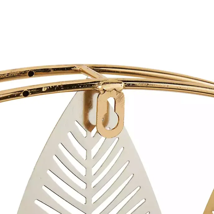 New Kirklands Home Metallic Gold and Silver Layered Leaf Wall Plaque