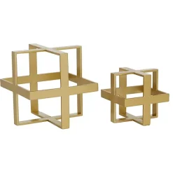 Clearance Kirklands Home Metallic Cube Sculptures, Set of 2 Gold