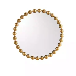 Best Kirklands Home Metallic Foiled Beaded Wall Mirror, 27 in. Gold