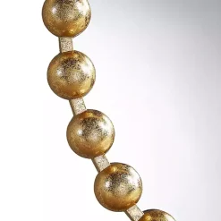 Best Kirklands Home Metallic Foiled Beaded Wall Mirror, 27 in. Gold