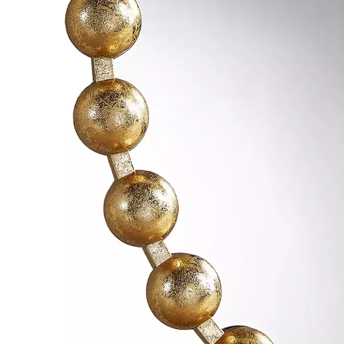 Best Kirklands Home Metallic Foiled Beaded Wall Mirror, 27 in. Gold