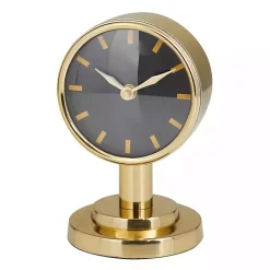 Online Kirklands Home Metallic Steel Beveled Base Tabletop Clock Gold