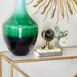 Online Kirklands Home Metallic Steel Beveled Base Tabletop Clock Gold