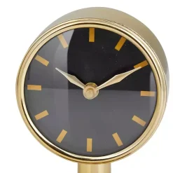 Online Kirklands Home Metallic Steel Beveled Base Tabletop Clock Gold