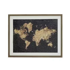Best Kirklands Home Metallic Gold World Map Framed Art Print