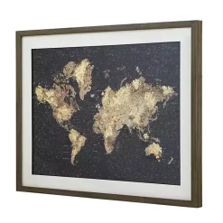 Best Kirklands Home Metallic Gold World Map Framed Art Print