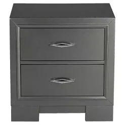 Kirklands Home Metallic Wood Jovan Nightstand Gray