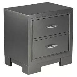 Kirklands Home Metallic Wood Jovan Nightstand Gray