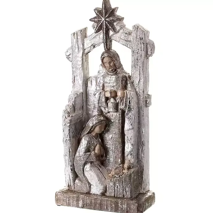 New Kirklands Home Metallic Holy Family Nativity Silver