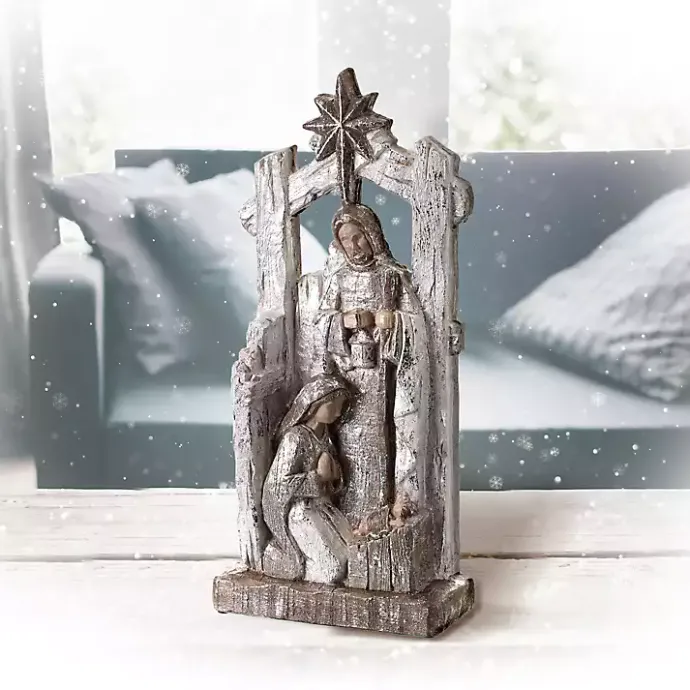 New Kirklands Home Metallic Holy Family Nativity Silver