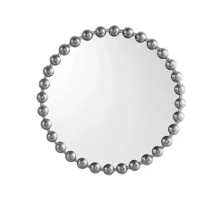 Outlet Kirklands Home Metallic Foiled Beaded Wall Mirror SIlver