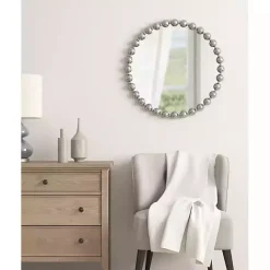 Outlet Kirklands Home Metallic Foiled Beaded Wall Mirror SIlver
