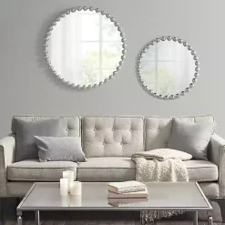 Outlet Kirklands Home Metallic Foiled Beaded Wall Mirror SIlver